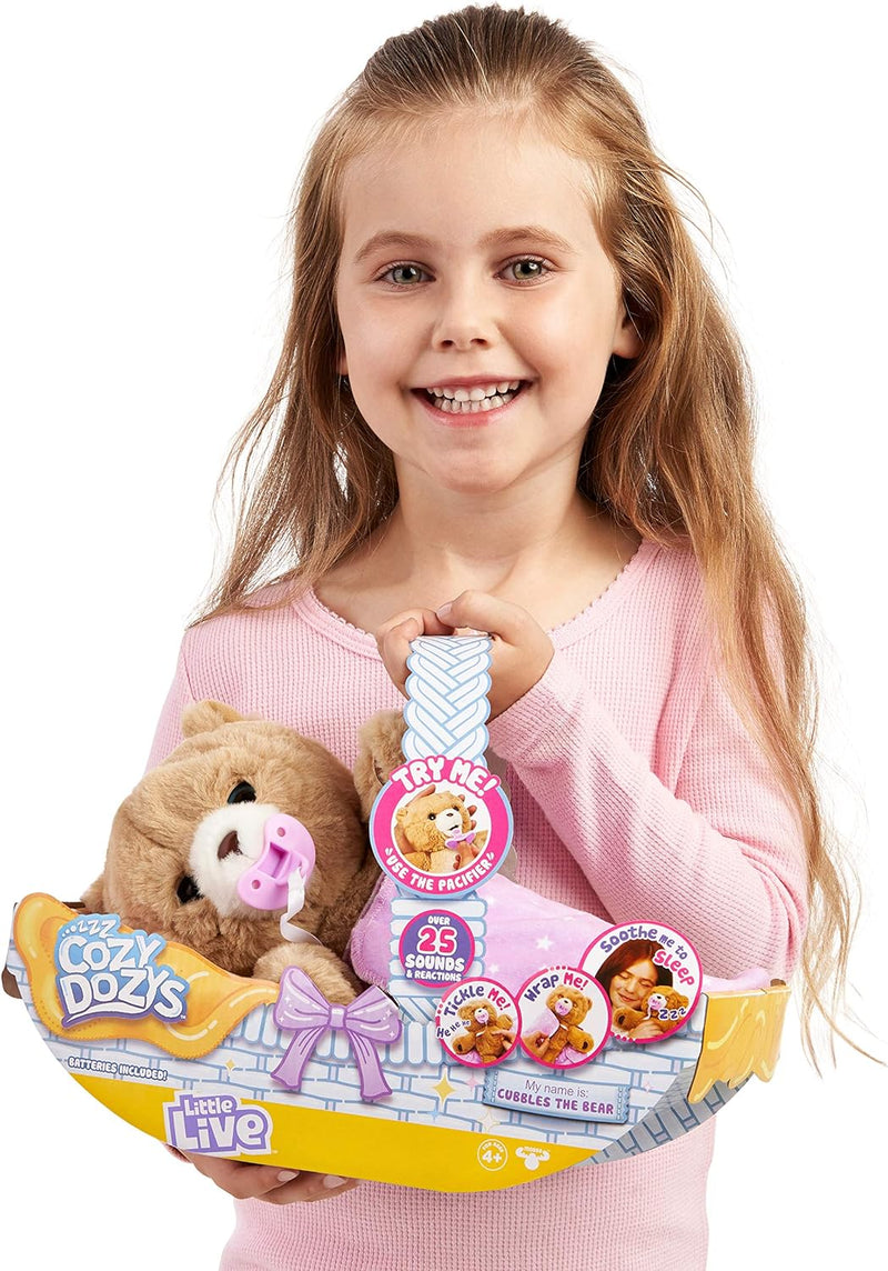 Little Live Pets Cozy Dozy: Cubbles the Bear - 4" Interactive Teddy Bear  [Toys, Ages 4+] Toys & Games Moose Toys   