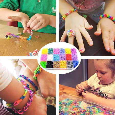 DIY Loom Bands with 23 Colors - Bracelet Making Kit For Kids [Toys, Ages 3+] Toys & Games Wakestar   