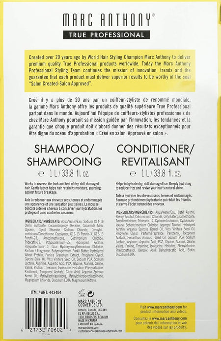 Marc Anthony: Argan Oil  of Morocco - Hydrating Professional Shampoo & Conditioner Set 2 x 1L / 33.8 fl oz [Hair Care] Hair Care Marc Anthony   
