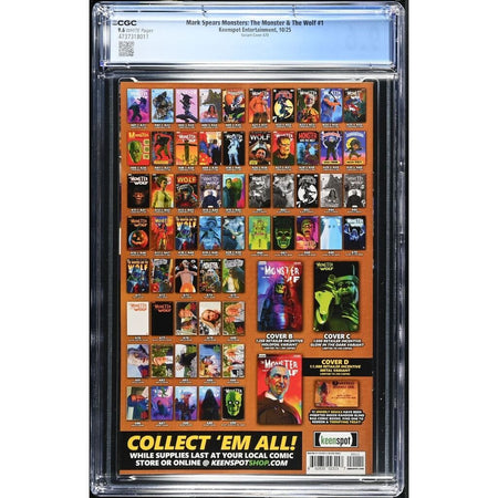 Mark Spears Monster and the Wolf #1 [Mark Spears CGC 9.6 CVR A70 Glow] 2025 Comics Keenspot