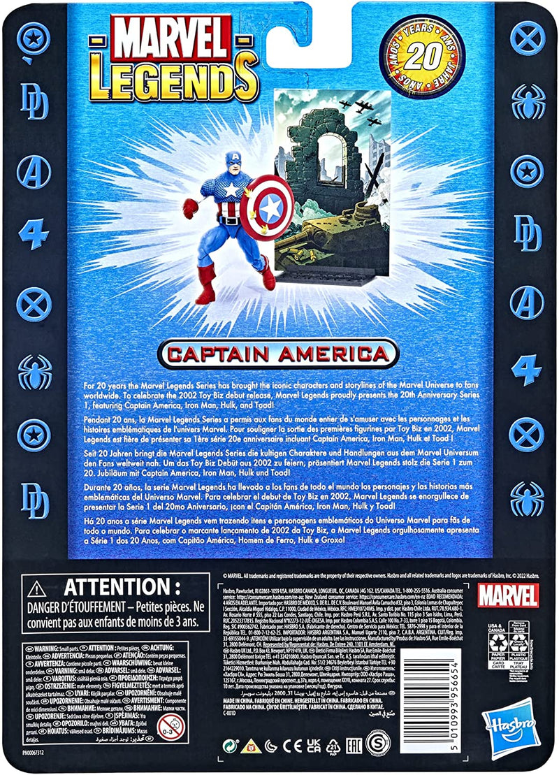 Marvel Legends 20th Anniversary Series 1 Captain America 6-inch Action Figure [Toys, Ages 4+] Toys & Games Hasbro   