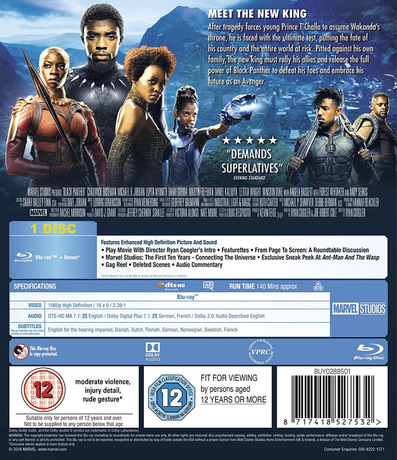 Marvel's Black Panther [Blu-ray] DVDs & Blu-Rays Marvel Studios   