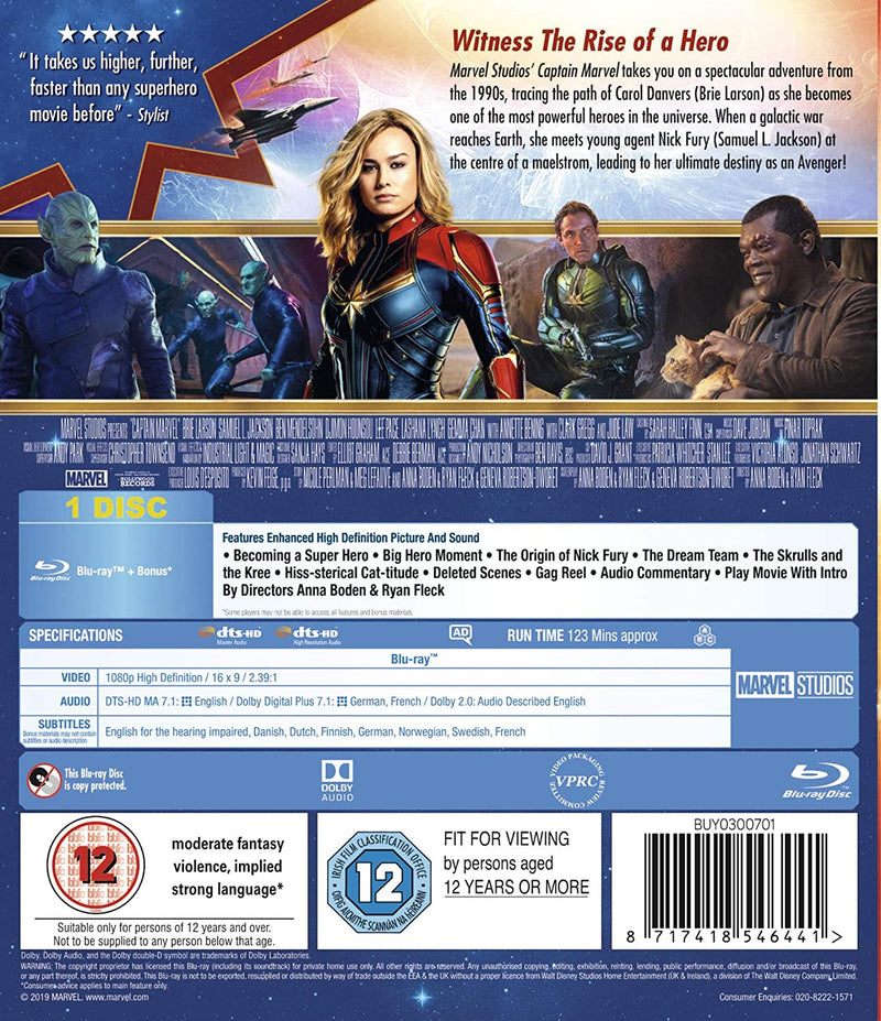 Marvel's Captain Marvel [Blu-ray] DVDs & Blu-Rays Marvel   