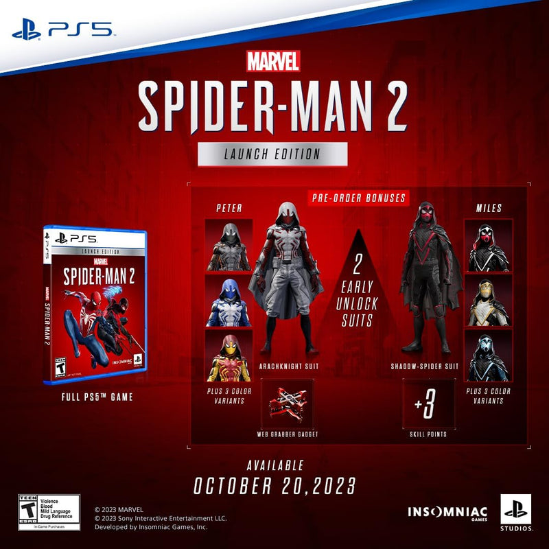 Marvel’s Spider-Man 2 - Launch Edition [PlayStation 5] PlayStation 5 Video Game Insomniac Games   