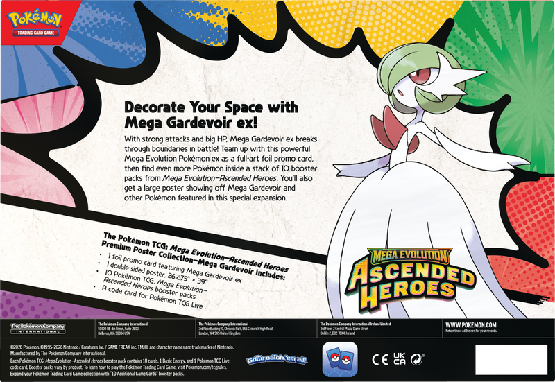 Pokemon TCG: Mega Evolution - Ascended Heroes Premium Poster Collection (Mega Gardevoir ex) Card Game Pokemon