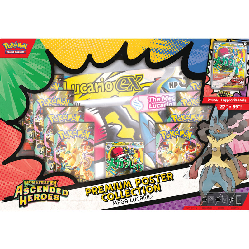 Pokemon TCG: Mega Evolution - Ascended Heroes Premium Poster Collection (Mega Lucario ex) Card Game Pokemon