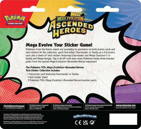 Pokemon TCG: Mega Evolution - Ascended Heroes Tech Sticker Collection (Mega Charizard Y/Charmander) Card Game Pokemon