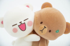 Milk Mocha Bear x Shopville Exclusive: Milk Mocha Hugging Figurine - Fuzzy Flocked Cute Limited Edition Toys & Games Milk Mocha Bear