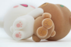 Milk Mocha Bear x Shopville Exclusive: Milk Mocha Hugging Figurine - Fuzzy Flocked Cute Limited Edition Toys & Games Milk Mocha Bear