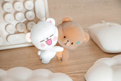 Milk Mocha Bear x Shopville Exclusive: Milk Mocha Hugging Figurine - Fuzzy Flocked Cute Limited Edition Toys & Games Milk Mocha Bear