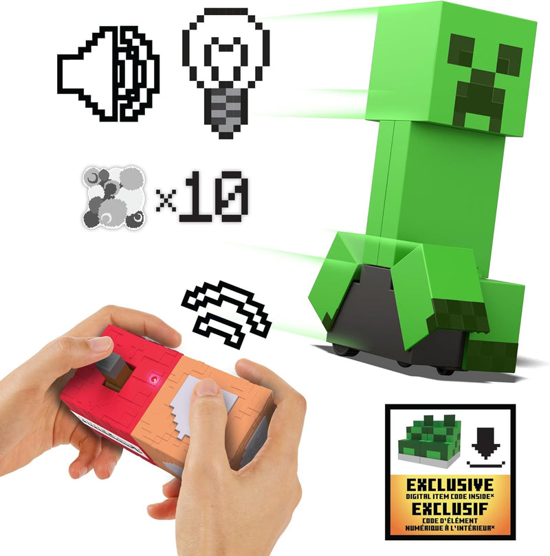 Minecraft: Exploding RC Creeper with Lights & Sounds with 10 Explosion Particles & DLC Code Toys & Games Mattel