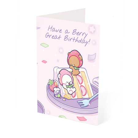 milkmochabear: Berry Cake Birthday Card Greeting & Note Cards Milkmochabear   