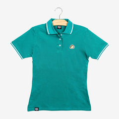 milkmochabear: Matcha Polo Shirt Polos Milkmochabear Teal Women XS