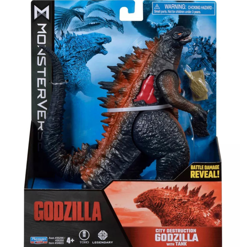 MonsterVerse Godzilla: City Destruction Godzilla with Tank - 6" Toys & Games Playmates   