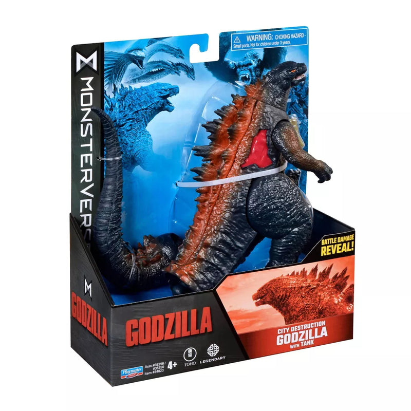 MonsterVerse Godzilla: City Destruction Godzilla with Tank - 6" Toys & Games Playmates   