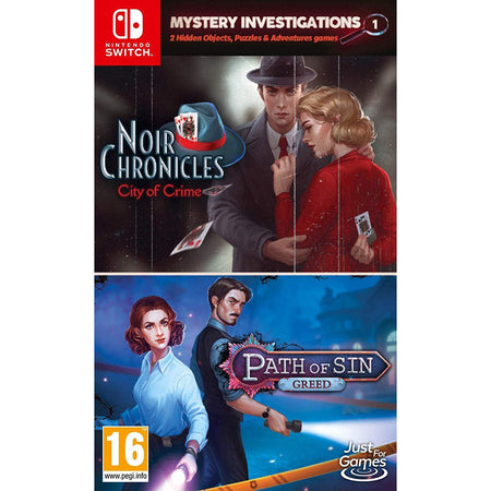 Mystery Investigations 1 - Noir Chronicles: City of Crime / Path Of Sin: Greed [Nintendo Switch] Nintendo Switch Video Game Just For Games   