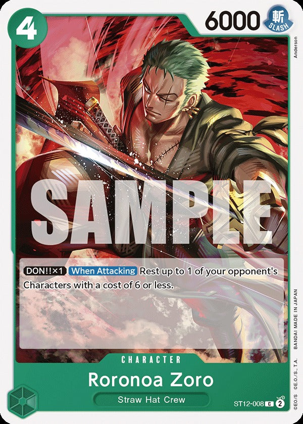 One Piece TCG: Zoro & Sanji Starter Deck - Green/Blue [ST12] Card Game Bandai Namco   