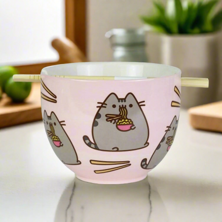 Our Name Is Mud: Pusheen Ramen Soup Bowl and Chopsticks Set House & Home Our Name is Mud