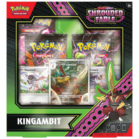 Pokemon TCG: Scarlet & Violet - Shrouded Fable Kingambit Illustration Collection - 4 Packs Card Game Pokemon   