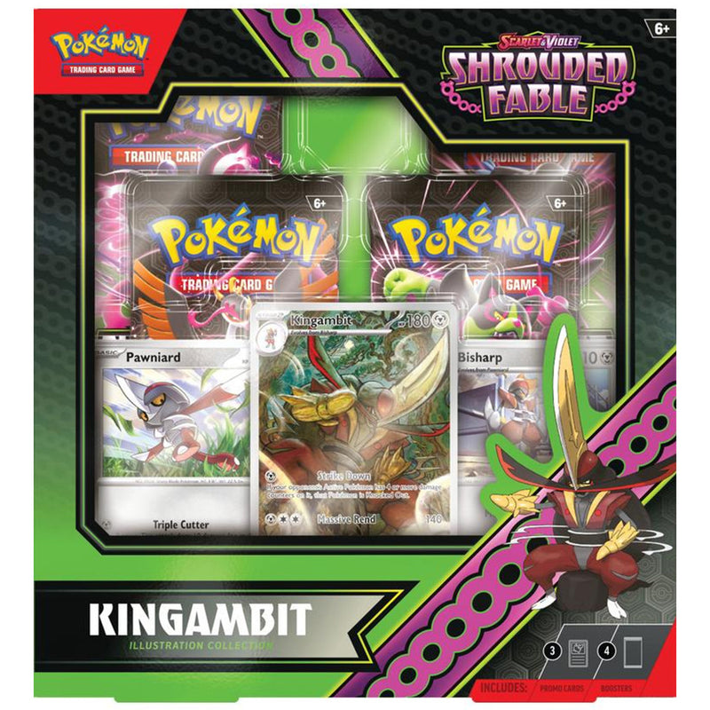 Pokemon TCG: Scarlet & Violet - Shrouded Fable Kingambit Illustration Collection - 4 Packs Card Game Pokemon   