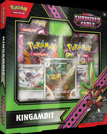 Pokemon TCG: Scarlet & Violet - Shrouded Fable Kingambit Illustration Collection - 4 Packs Card Game Pokemon   