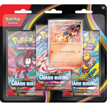 Pokemon TCG: Mega Evolution - Chaos Rising 3 Pack Blister (Charmeleon) Card Game Pokemon