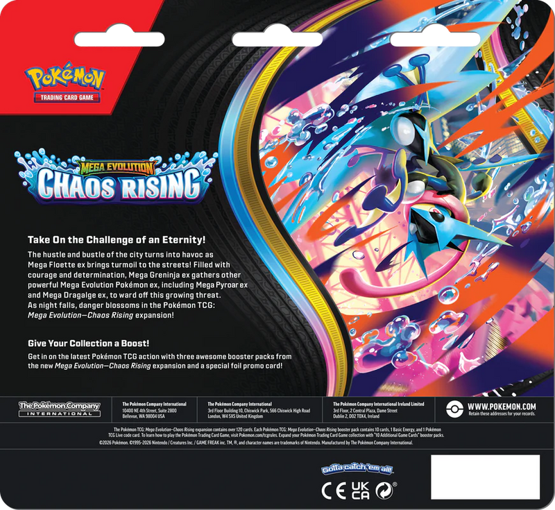 Pokemon - Mega Evolution - Chaos Rising - 3 Pack Blister Pokemon - Mega Evolution - Chaos Rising - 3 Pack Blister
