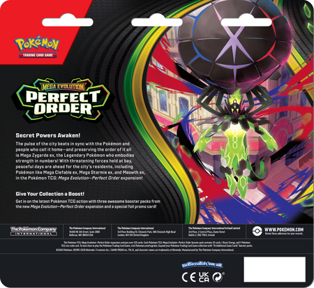 Pokemon TCG: Mega Evolution - Perfect Order 3-Pack Blister [Chikorita] Card Game Pokemon
