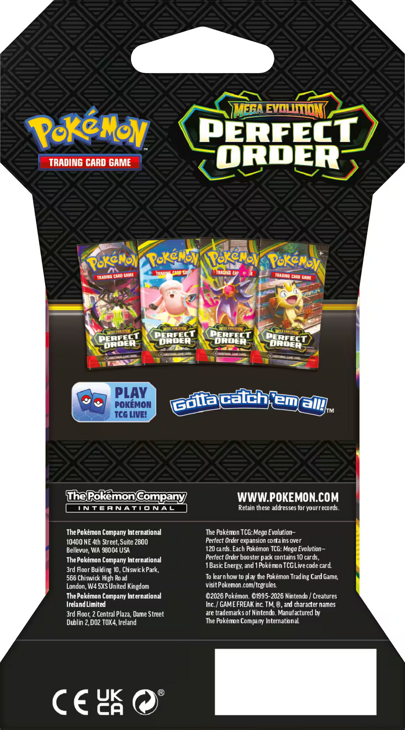 Pokemon TCG: Mega Evolution - Perfect Order Sleeved Booster Pack Card Game Pokemon