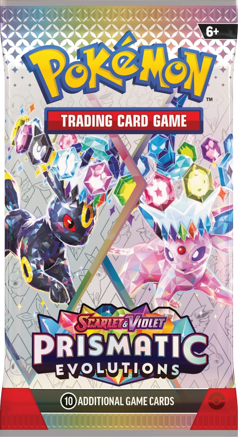 Pokemon TCG: Scarlet & Violet Prismatic Evolutions Prismatic Evolutions Accessory Pouch Special Collection - 5 Packs Card Game Pokemon   