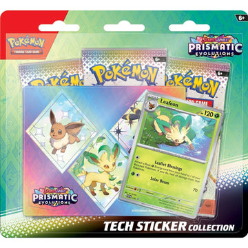 Pokemon TCG: Scarlet & Violet Prismatic Evolutions Tech Sticker Collection - Leafeon Card Game Pokemon   