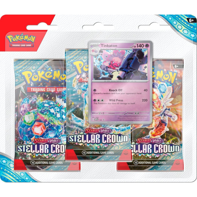 Pokemon TCG: Scarlet & Violet - Stellar Crown 3 Booster Pack Blister & Tinkaton Promo Card Card Game Pokemon   