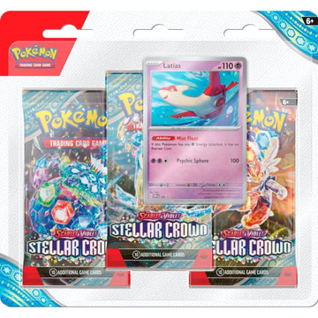 Pokemon TCG: Scarlet & Violet - Stellar Crown 3 Booster Pack Blister & Latias Promo Card Card Game Pokemon   