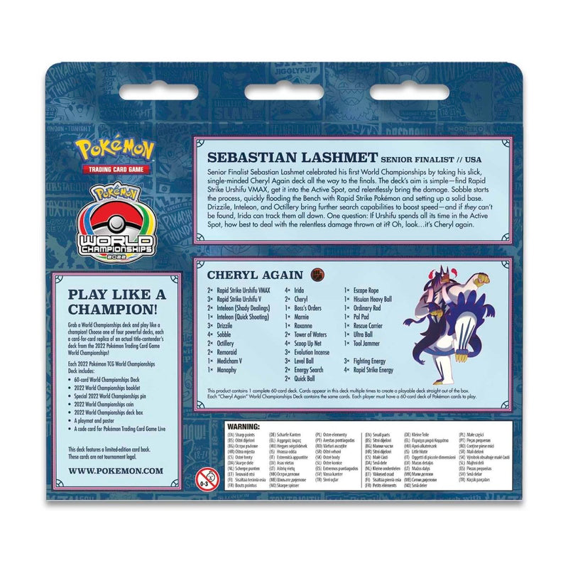 Pokemon TCG: 2022 Pokemon World Championships Deck - Sebastian Lashmet, Cheryl Again Card Game Pokemon   