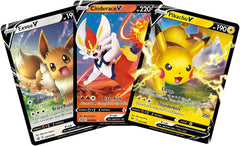 Pokemon TCG: Battle Academy - Cinderace V, Pikachu V & Eevee V Card Game Pokemon   