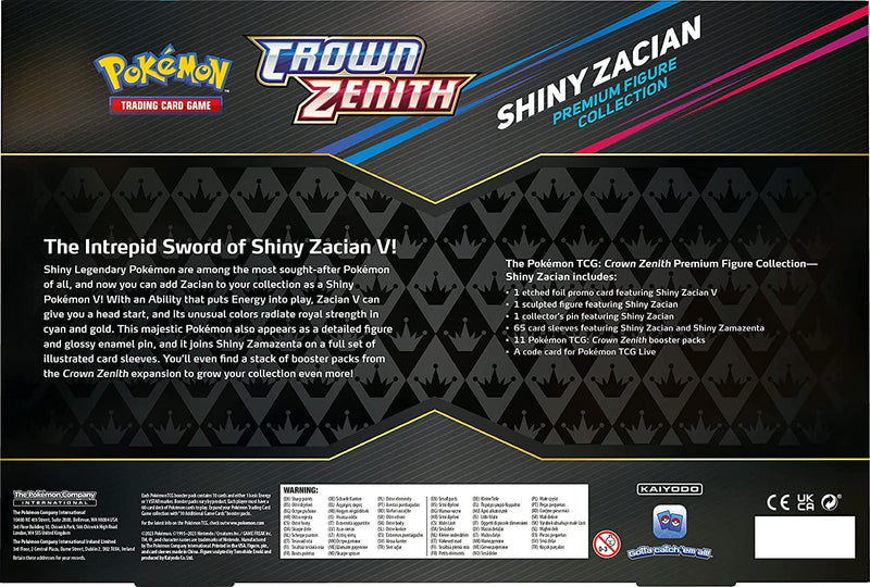 Pokemon TCG: Crown Zenith Premium Figure Collection - Shiny Zacian Card Game Pokemon   