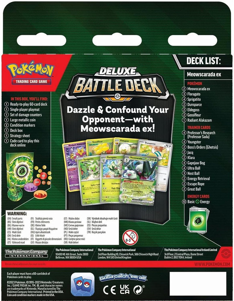 Pokemon TCG: Meowscarada ex Deluxe Battle Deck Card Game Pokemon   