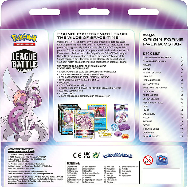 Pokemon TCG: Origin Forme Palkia VSTAR League Battle Deck Card Game Pokemon   