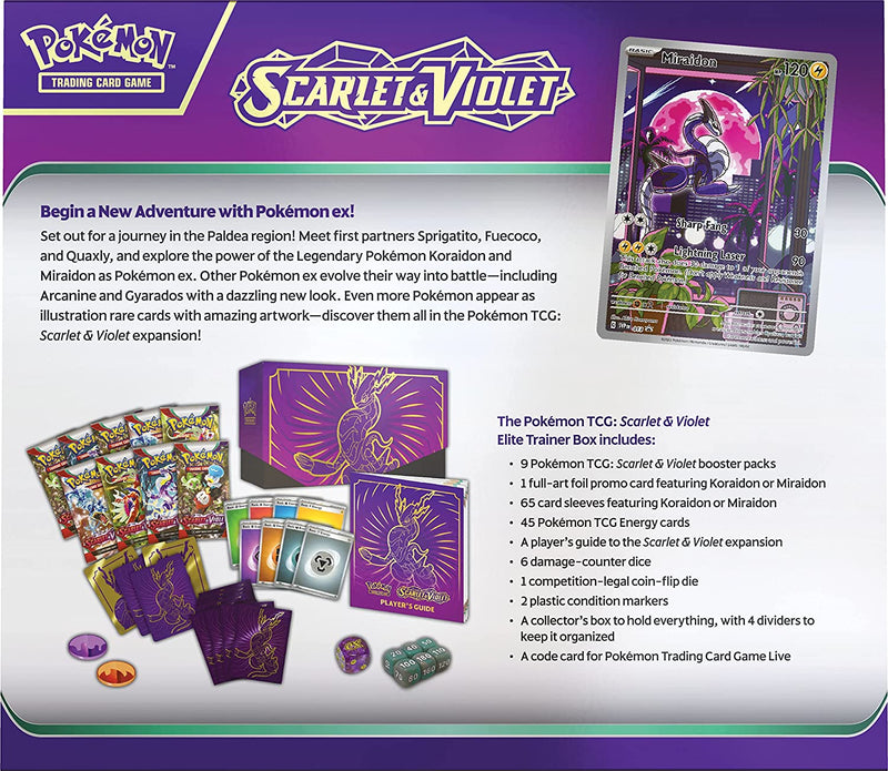 Pokemon TCG: Scarlet & Violet Elite Trainer Box - Miraidon Card Game Pokemon   