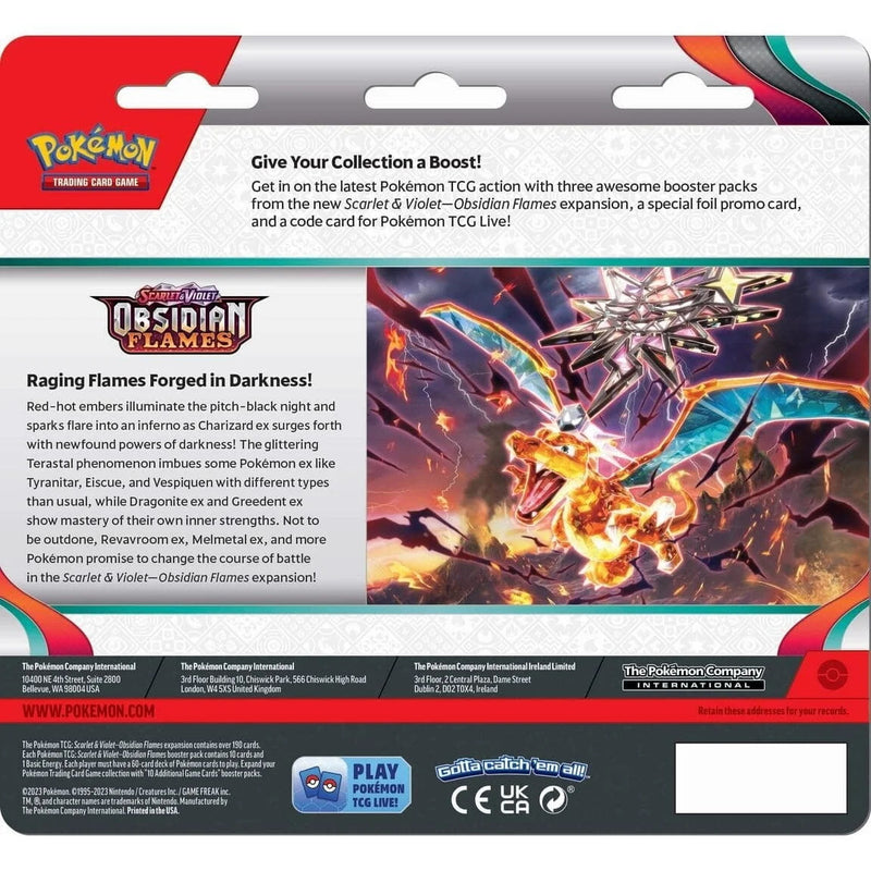 Pokemon TCG: Scarlet & Violet - Obsidian Flames 3-Pack Blister - Eevee Card Game Pokemon   