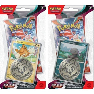 Pokemon TCG: Scarlet & Violet Obsidian Flames Checklane Blister - Pawmi & Wooper - 2 Pack Card Game Pokemon   