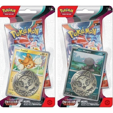 Pokemon TCG: Scarlet & Violet Obsidian Flames Checklane Blister - Pawmi & Wooper - 2 Pack Card Game Pokemon   
