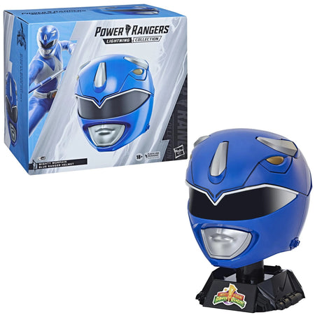 Power Rangers Lightning Collection Mighty Morphin Blue Ranger Premium Collector Helmet Full-Scale for Display, Roleplay, Cosplay [Toys, Ages 18+] Toys & Games Hasbro   