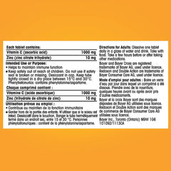 Redoxon Double Action Effervescent Tablets - Vitamin C 1000mg and Zinc 10mg - 4 x 15 Count Healthcare Ester-C   