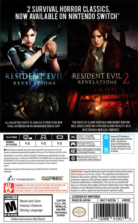 Resident Evil: Revelations Collection [Nintendo Switch] Nintendo Switch Video Game Capcom   
