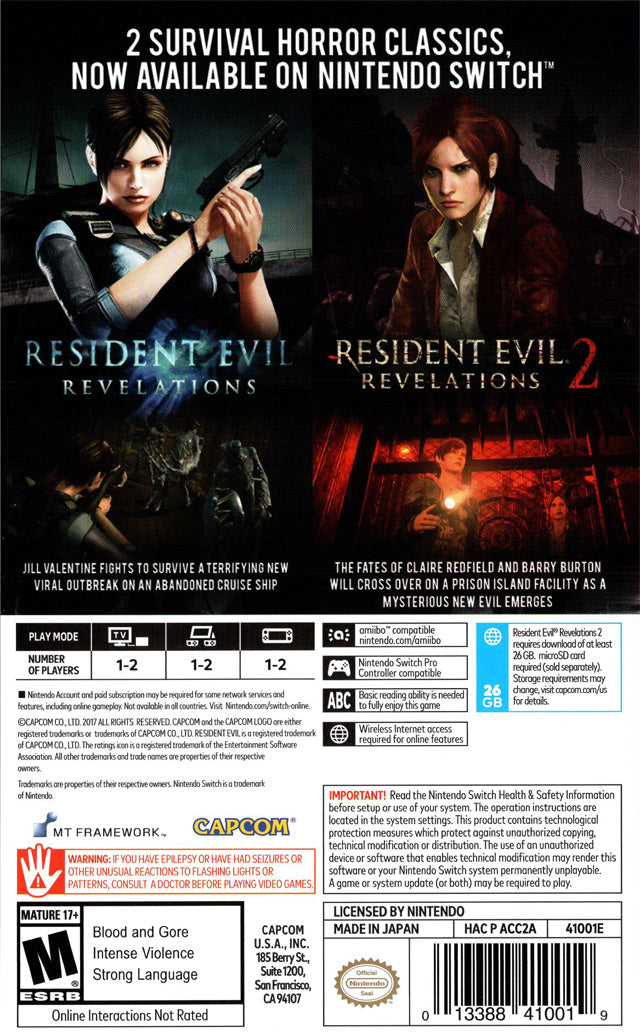 Resident Evil: Revelations Collection [Nintendo Switch] Nintendo Switch Video Game Capcom   