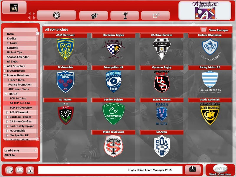 Rugby Union Team Manager 2015 [PC] PC Video Game Alternative Software