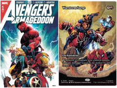 Avengers Armageddon #1 Comic & Warstorm Surge Magic The Gathering MTG Foil Promo Comics Marvel Comics