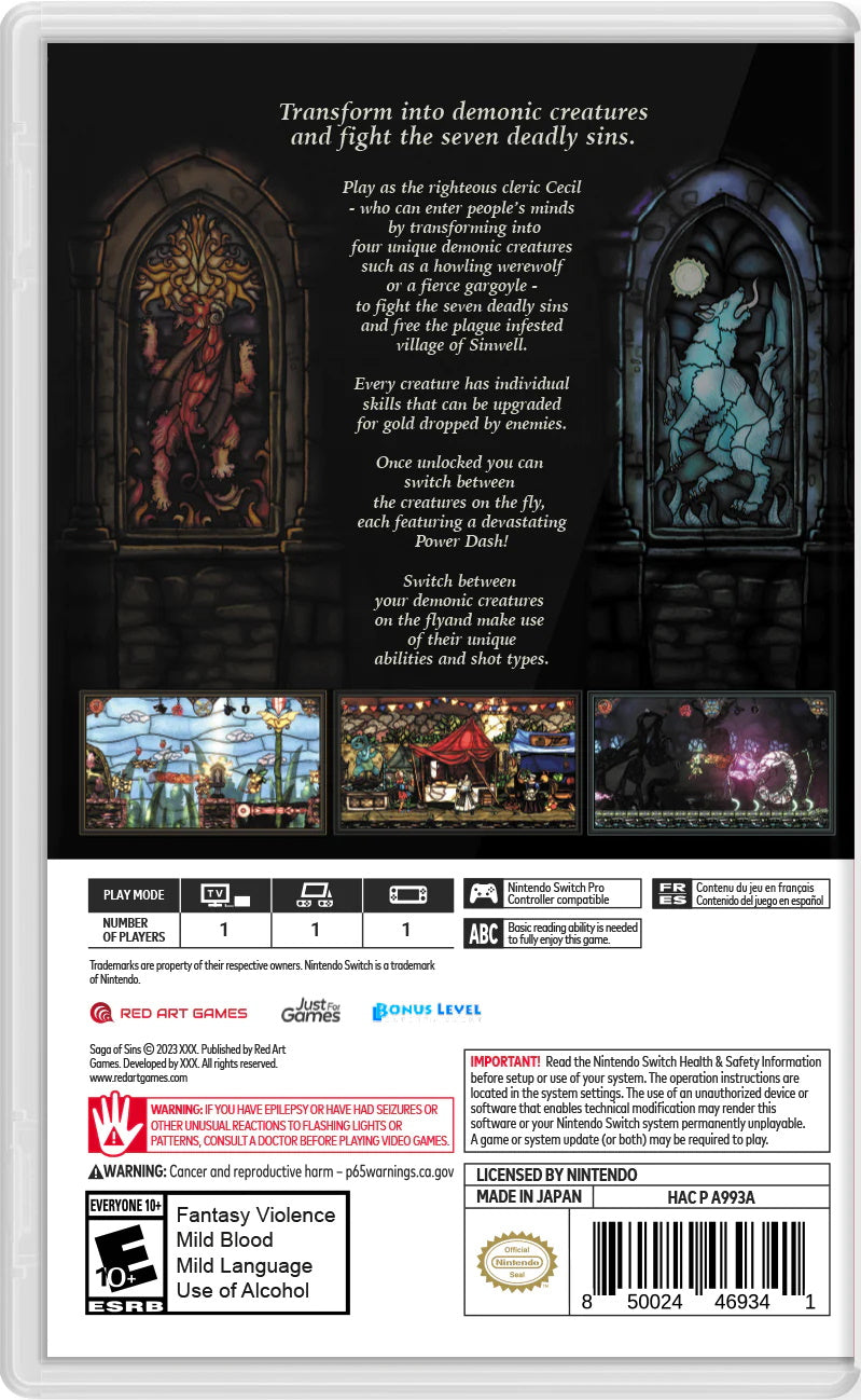 Saga of Sins [Nintendo Switch] Nintendo Switch Video Game Red Art Games   