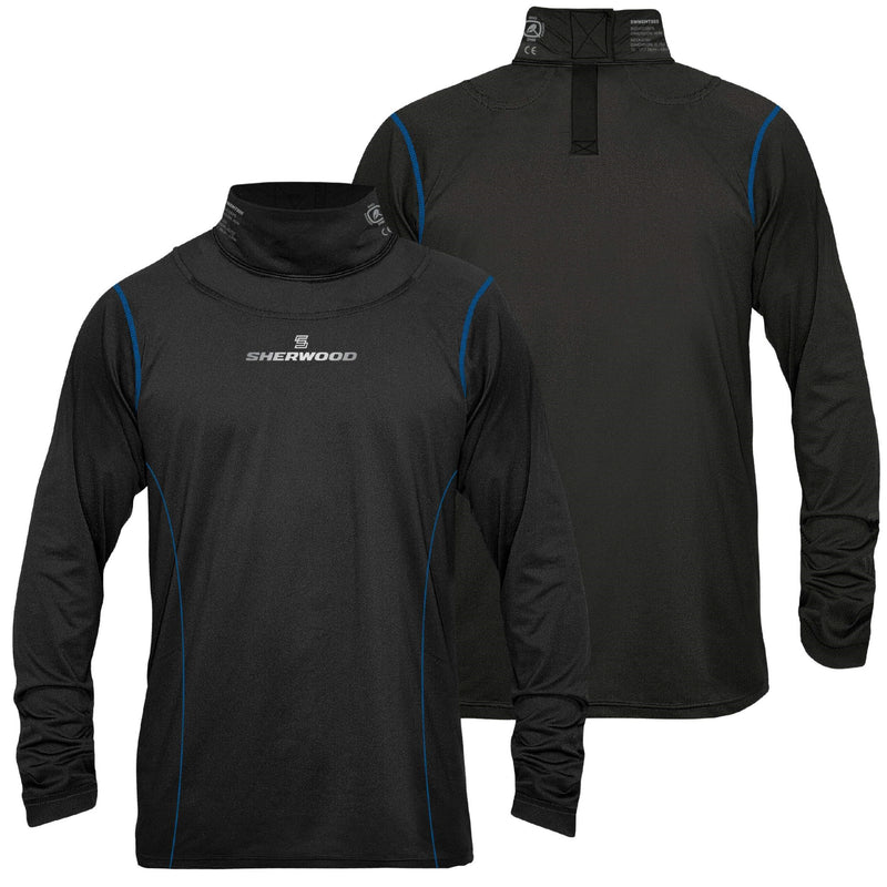 Sherwood: Long Sleeve with Intergrated Neck Guard Black - Senior [Sporting Goods] Sports & Outdoors Sherwood   